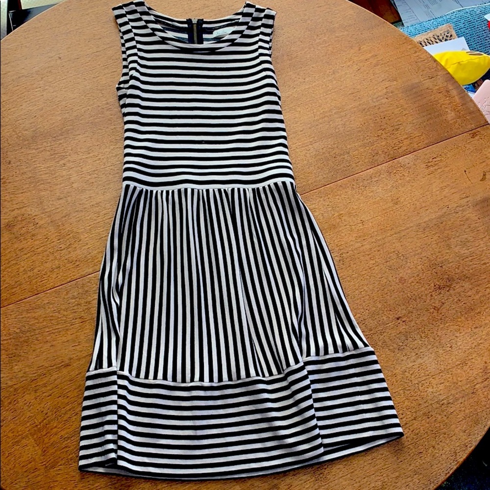 HI-Line striped sleeveless knit dress S